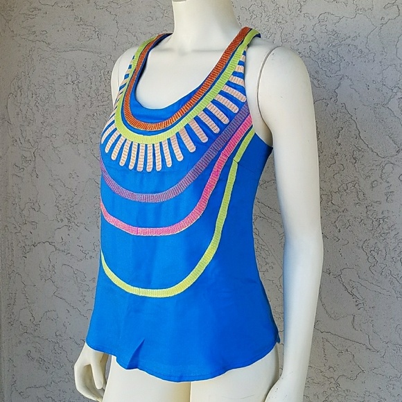 Mara Hoffman Tops - Mara Hoffman Embroidered Racerback Tank Top